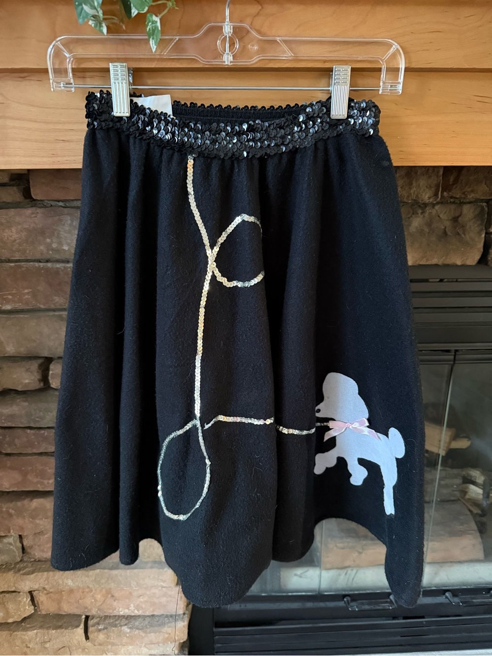 California Costume Kids Medium Black Sequin Waist Poodle Skirt
